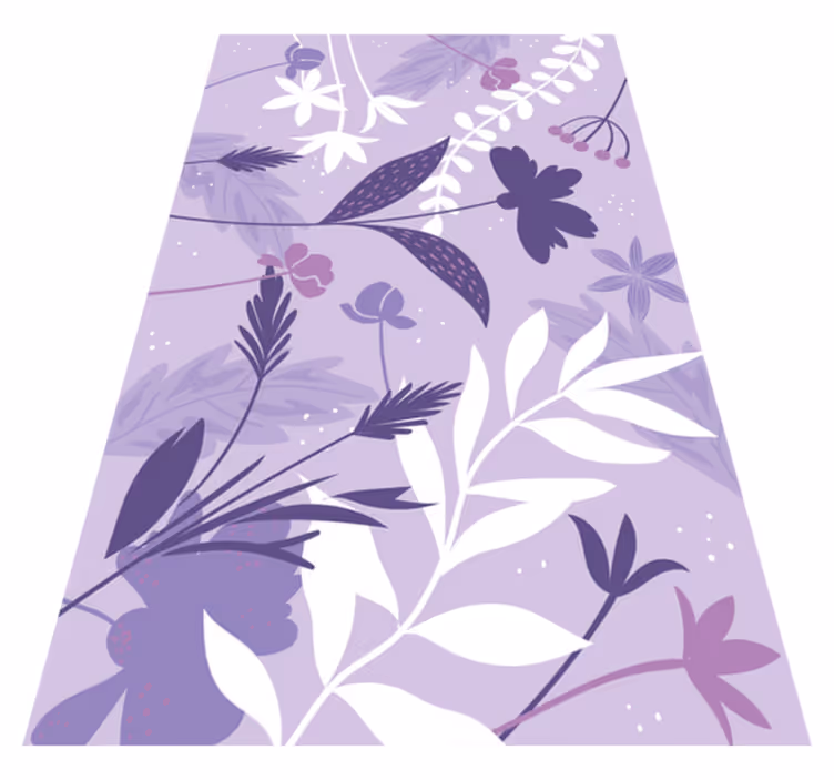 Tapis vinyle violet fleurs violettes - TenStickers