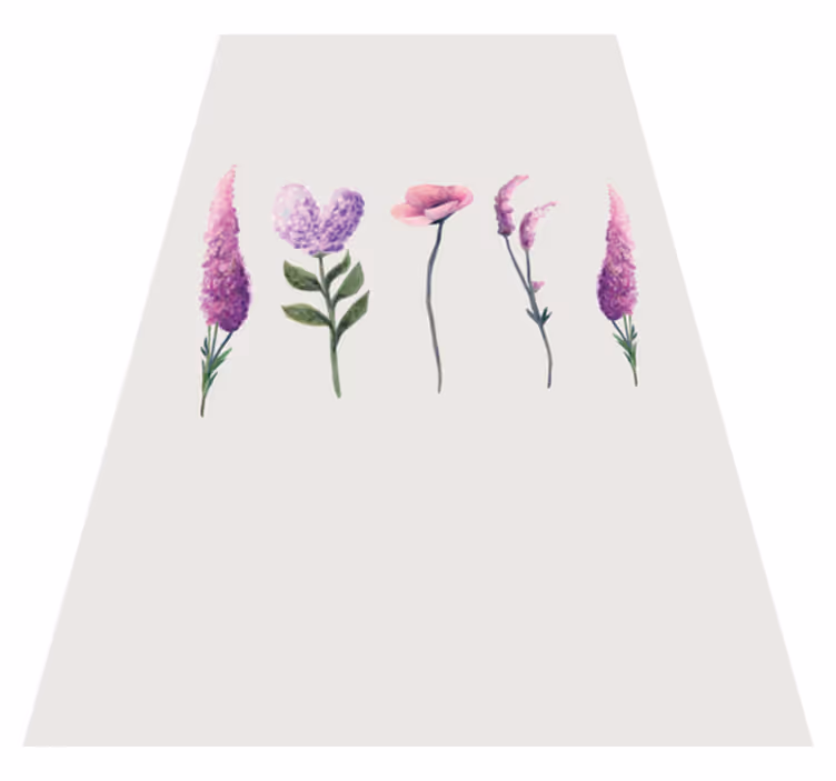 Tapis vinyle violet fleur de girofle dessinée - TenStickers