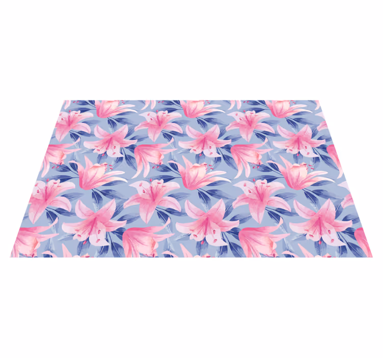 Tapis vinyle violet illustration florale aquarelle - TenStickers