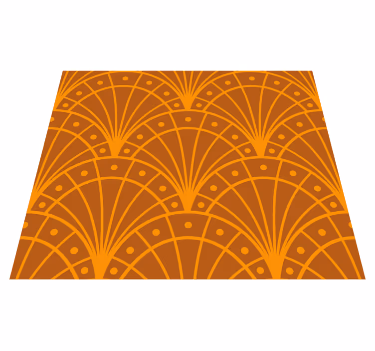 Tapis vinyle orange art déco élégant - TenStickers