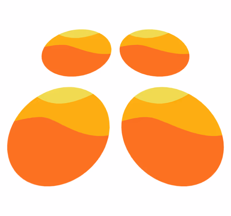 Tapis vinyle orange cercle soleil des années 70 - TenStickers