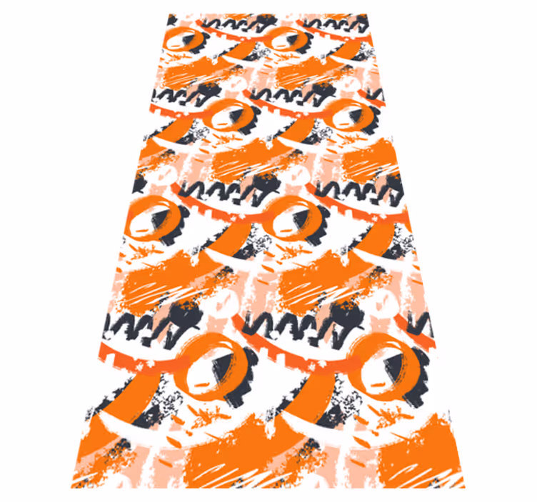 Tapis vinyle orange coups de pinceau aquarelle orange - TenStickers