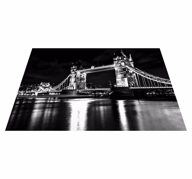 Tapis vinyle noir londres la nuit - TenStickers