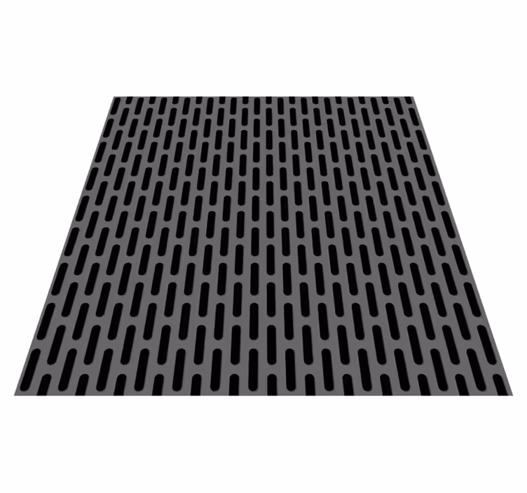 Tapis vinyle noir motif grille métal noir - TenStickers