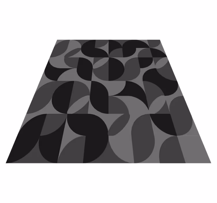 Tapis vinyle noir formes rétro noires - TenStickers