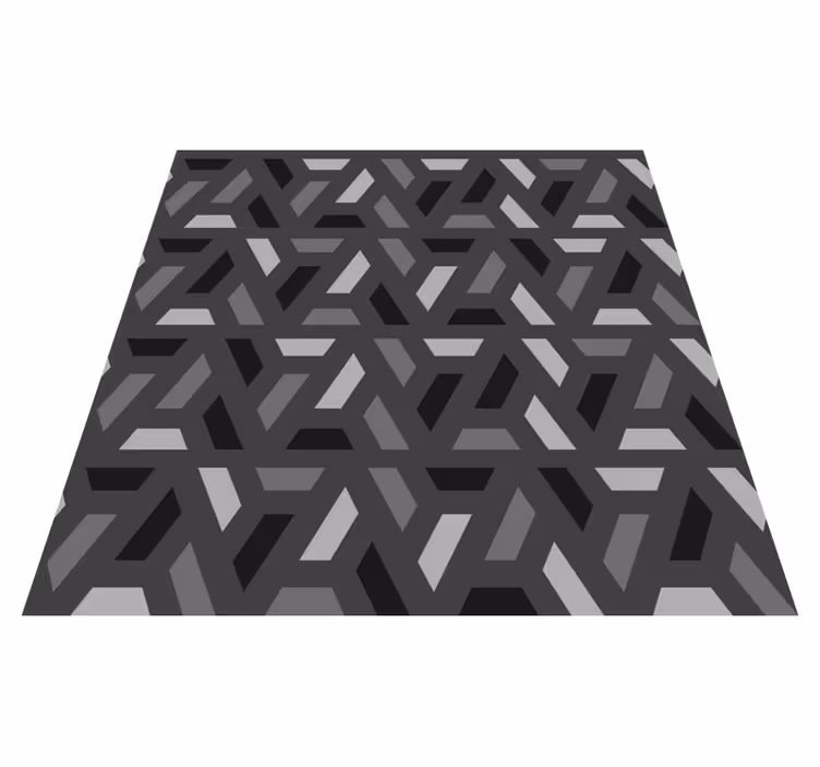 Tapis vinyle noir triangles géométriques tons noirs - TenStickers