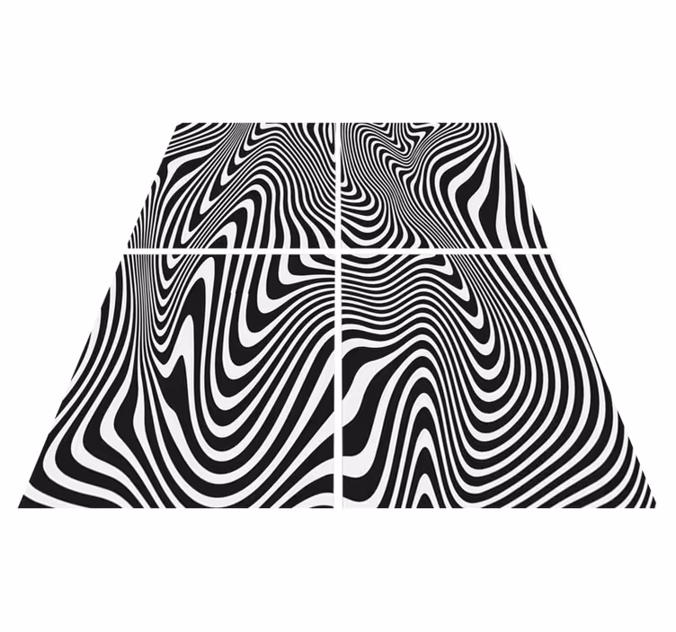Tapis vinyle noir effet 3d zèbre - TenStickers