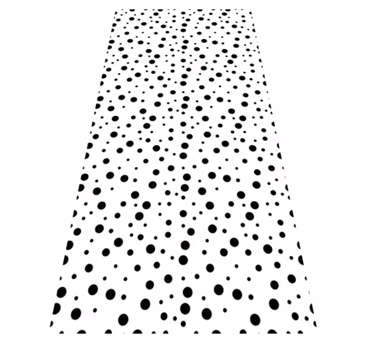 Tapis vinyle noir à pois noirs sur blanc - TenStickers