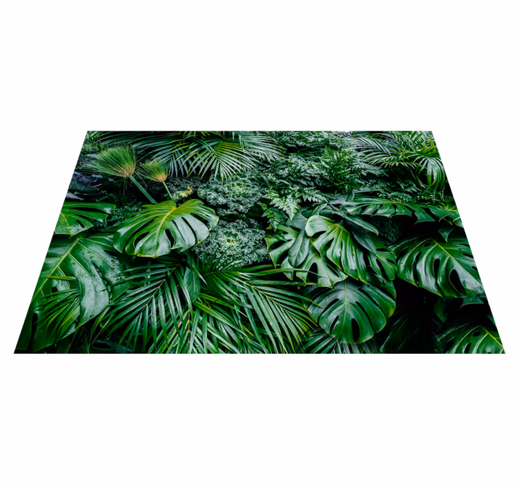 Tapis vinyle vert jungle ensoleillée - TenStickers