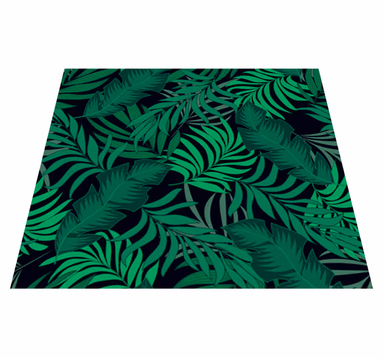 Tapis vinyle vert clés dans la jungle - TenStickers