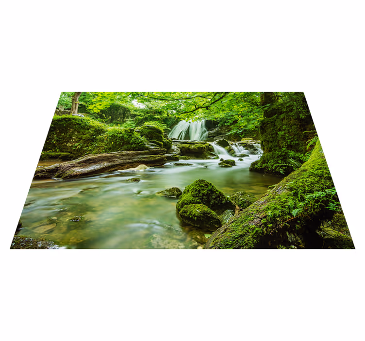 Tapis vinyle vert cascade sérénité - TenStickers
