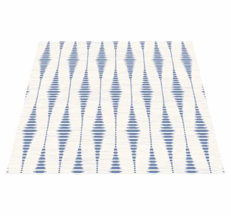 Tapis vinyle extérieur rabaul ikat bleu et beige - TenStickers