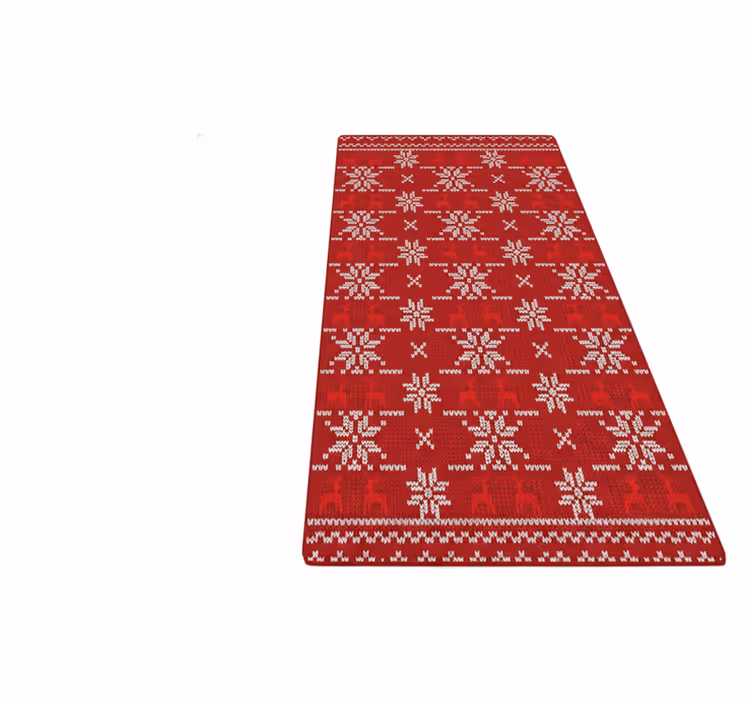 Tapis vinyle rouge motif traditionnel de noël - TenStickers