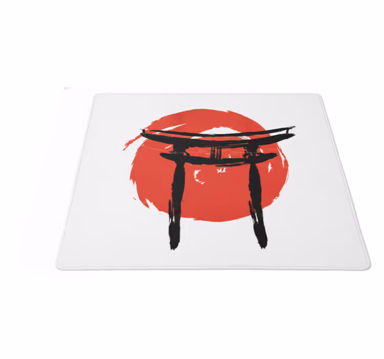 Tapis vinyle rouge porte peinte japonaise - TenStickers