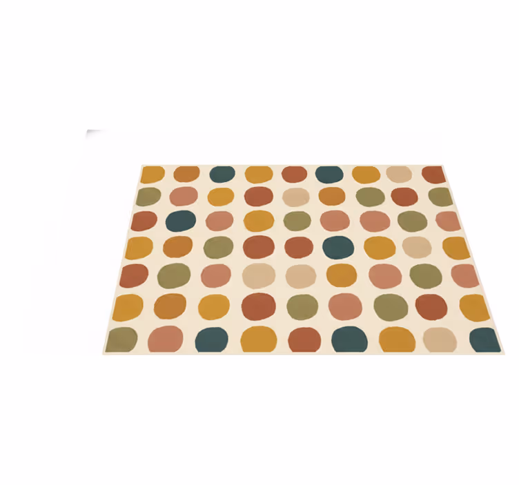 Tapis vinyle rouge motif à pois couleurs bohèmes - TenStickers