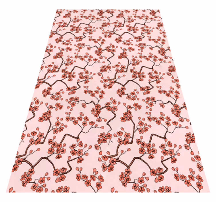 Tapis vinyle rose fleurs de cerisier - TenStickers