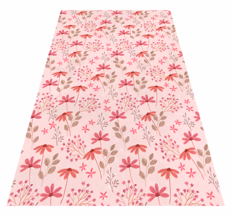 Tapis vinyle rose petites fleurs - TenStickers