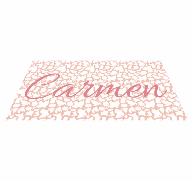Tapis vinyle motif peau de vache rose avec nom - TenStickers