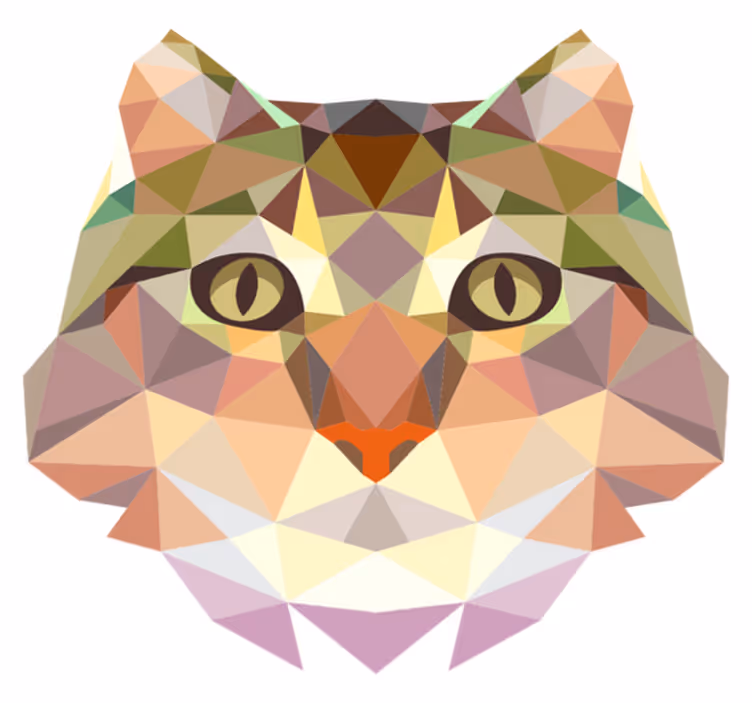 Incroyable tapis en vinyle en forme de chat géométrique - TenStickers