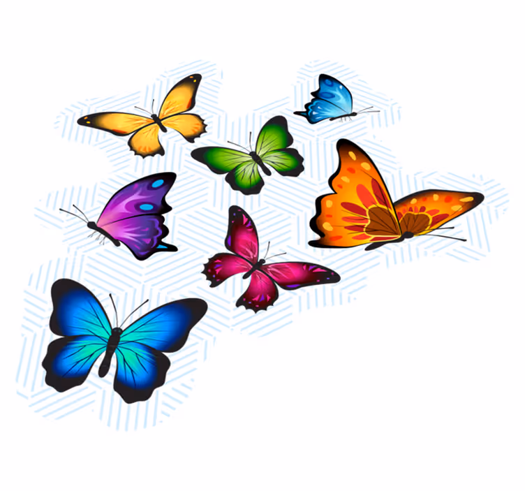 Tapis vinyle collection de papillons colorés - TenStickers