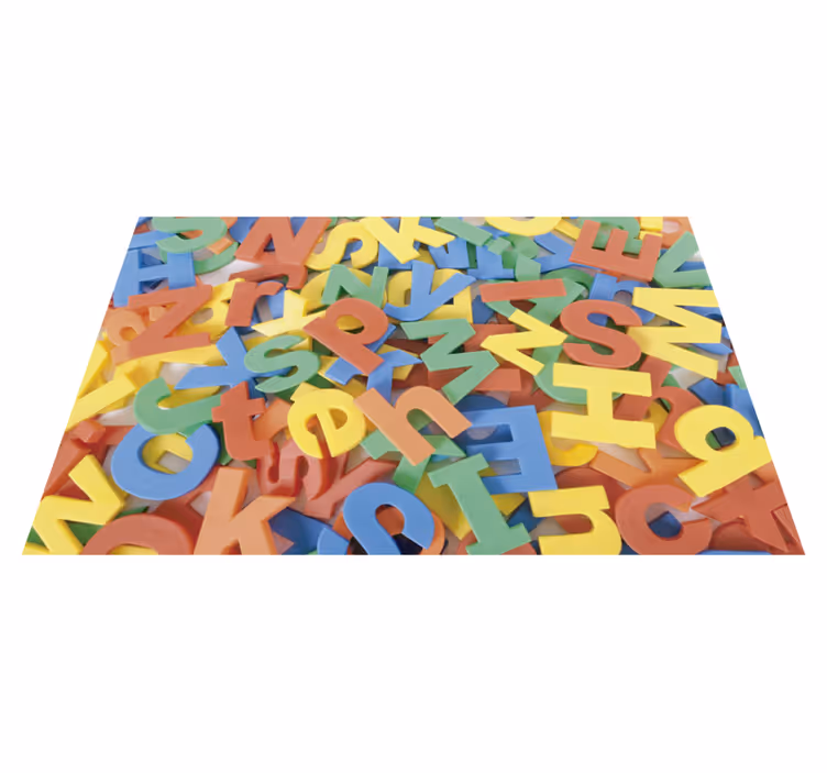 Tapis vinyle alphabet lettres colorées - TenStickers
