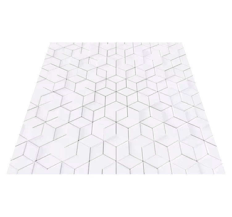 Tapis vinyle blanc minimaliste géométrique - TenStickers