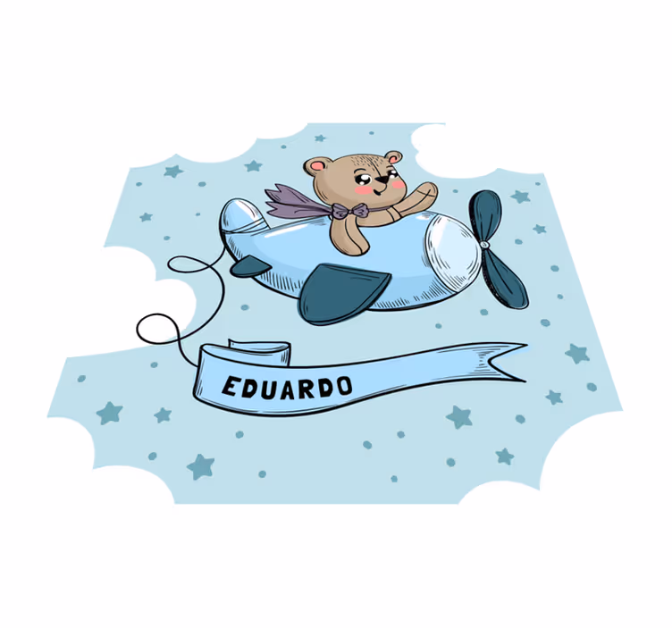 Tapis vinyle personnalisé Teddy pilote conception - TenStickers