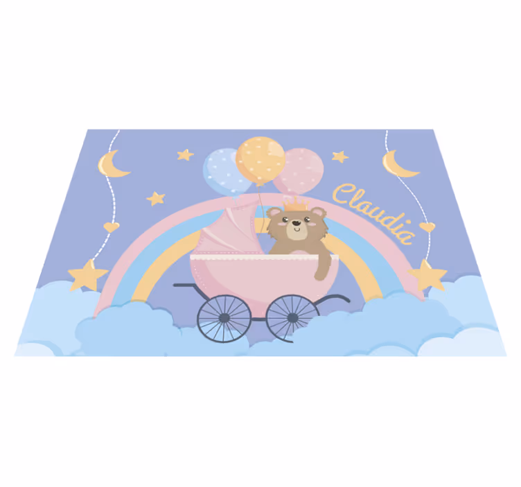 Tapis vinyle motif landau nursery personnalisable - TenStickers