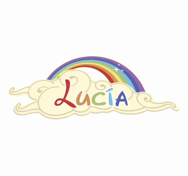 Tapis vinyle bébé nuage arc-en-ciel personnalisé - TenStickers