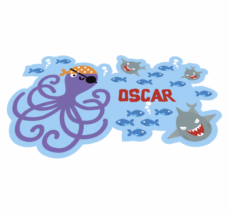 Tapis vinyle personnalisé créatures marines - TenStickers