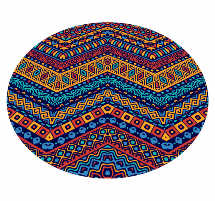 Tapis vinyle salon éthnique formes colorées - TenStickers