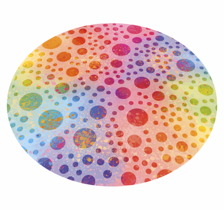 Tapis vinyle rond pois colorés - TenStickers