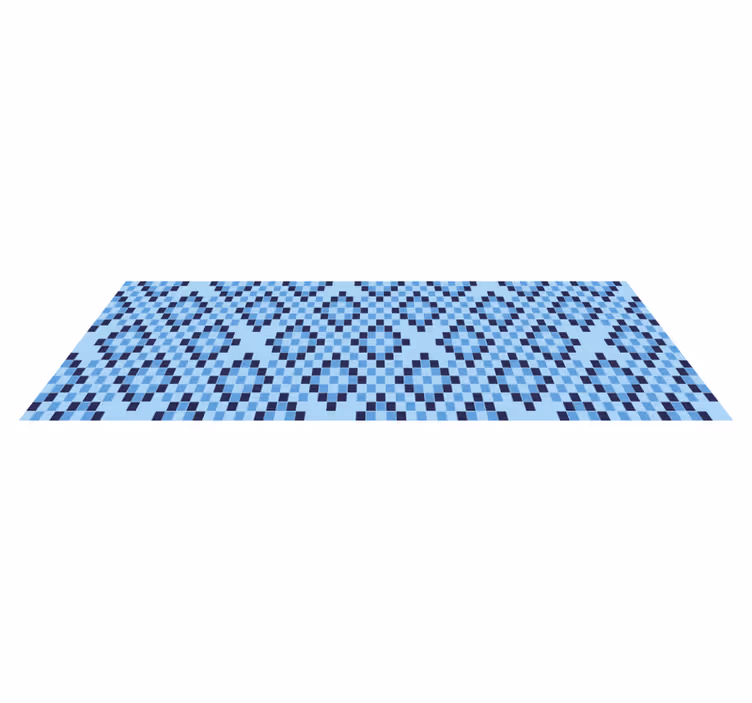 Motif de pixels bleus géométriques - TenStickers