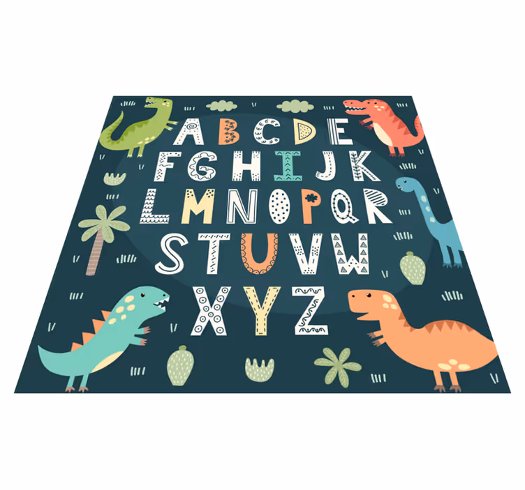 Tapis vinyle chambre alphabet Dinosaur Playroom - TenStickers