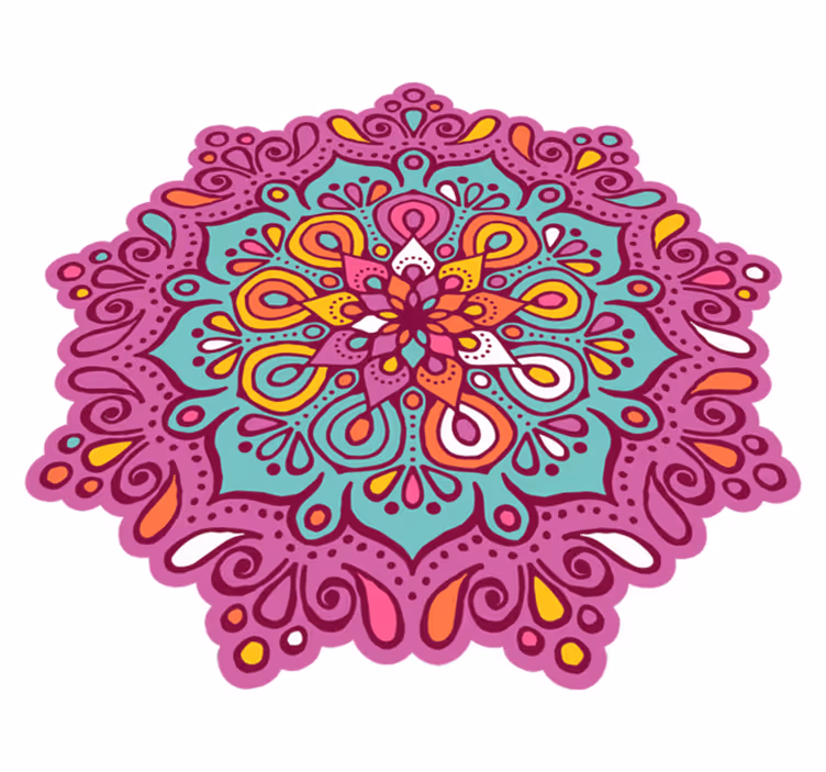 Tapis vinyle mandala design mandala coloré - TenStickers