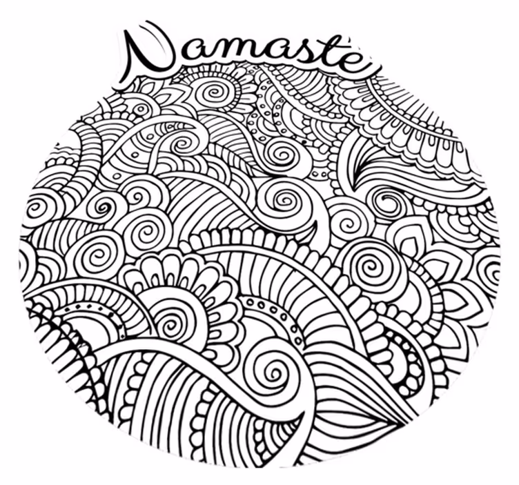 Tapis vinyle mandala Namaste rond - TenStickers