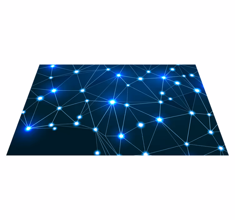 Magnifique tapis en vinyle carte polygonale scintille - TenStickers