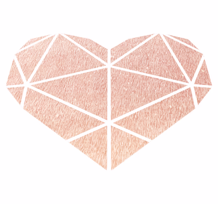 Tapis vinyle géométrique motif de coeur angulaire - TenStickers