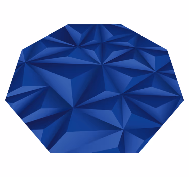 Tapis vinyle bleu octogonal moderne avec triangles - TenStickers