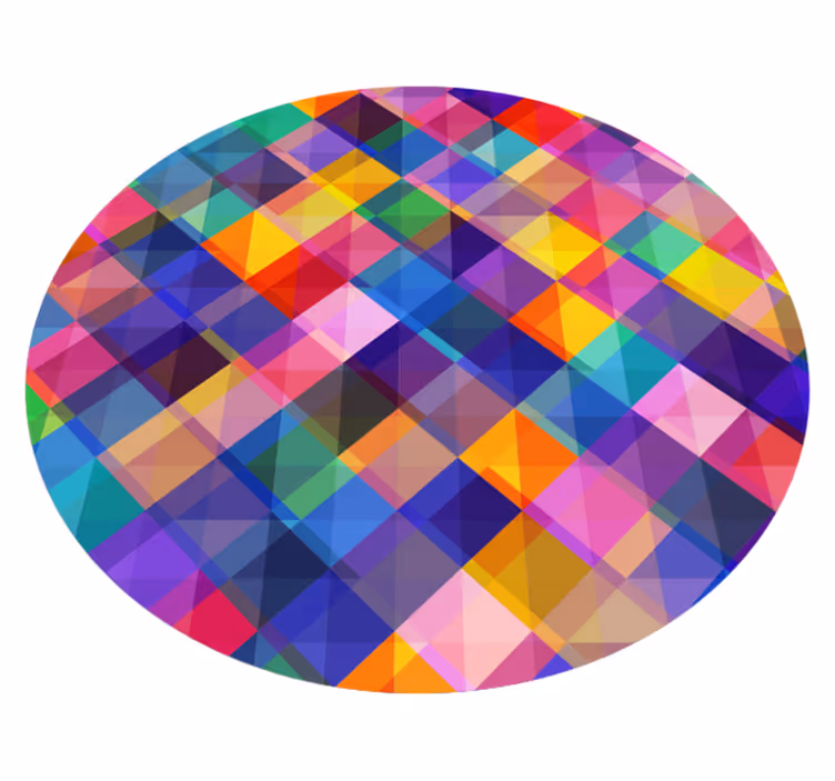 Tapis vinyle géométrique cercle coloré - TenStickers