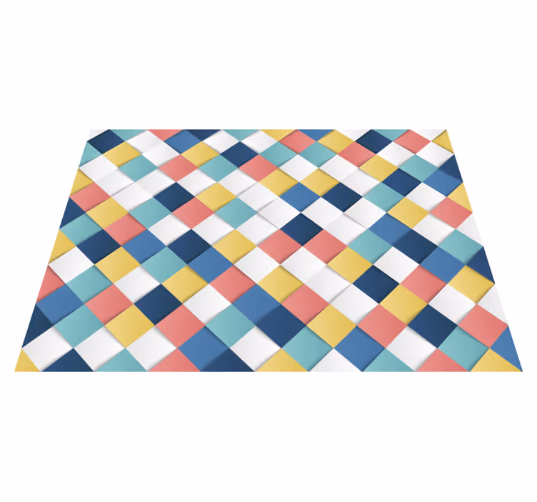 Tapis vinyle géométrique motif arlequin coloré - TenStickers