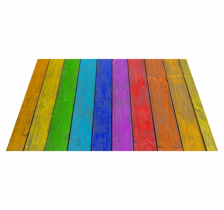 Tapis vinyle texture finition de planche arc-en-ciel - TenStickers