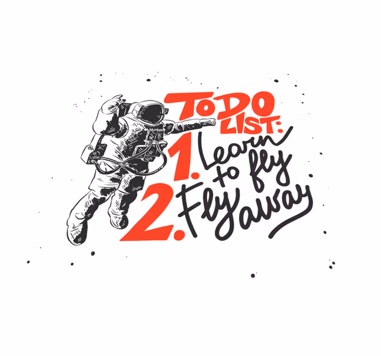 Tapis vinyle citation liste de tâches astronaute - TenStickers