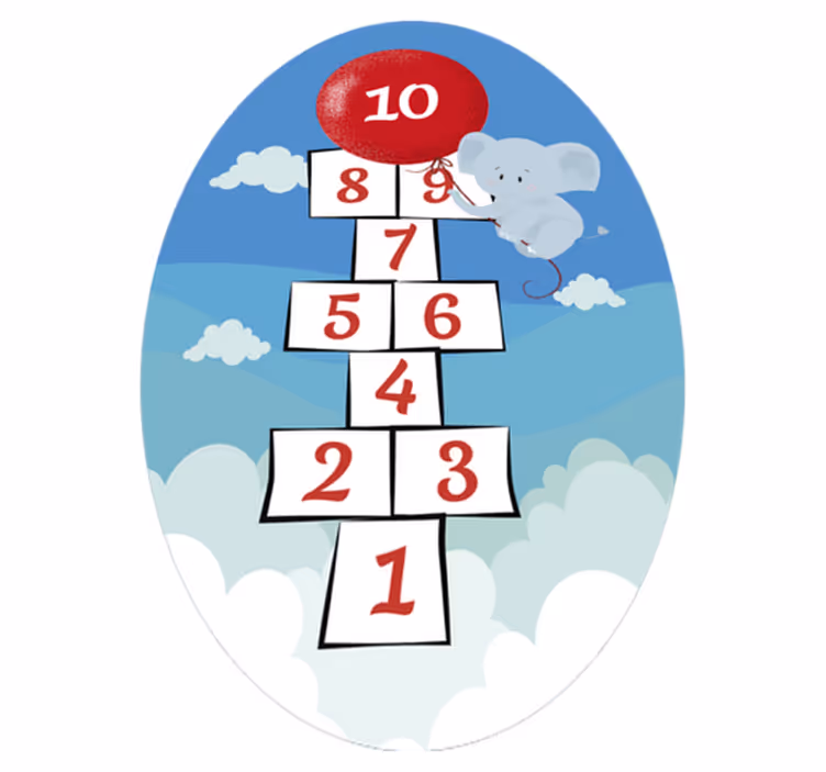 Tapis vinyle pour enfants éléphant ballon marelle - TenStickers