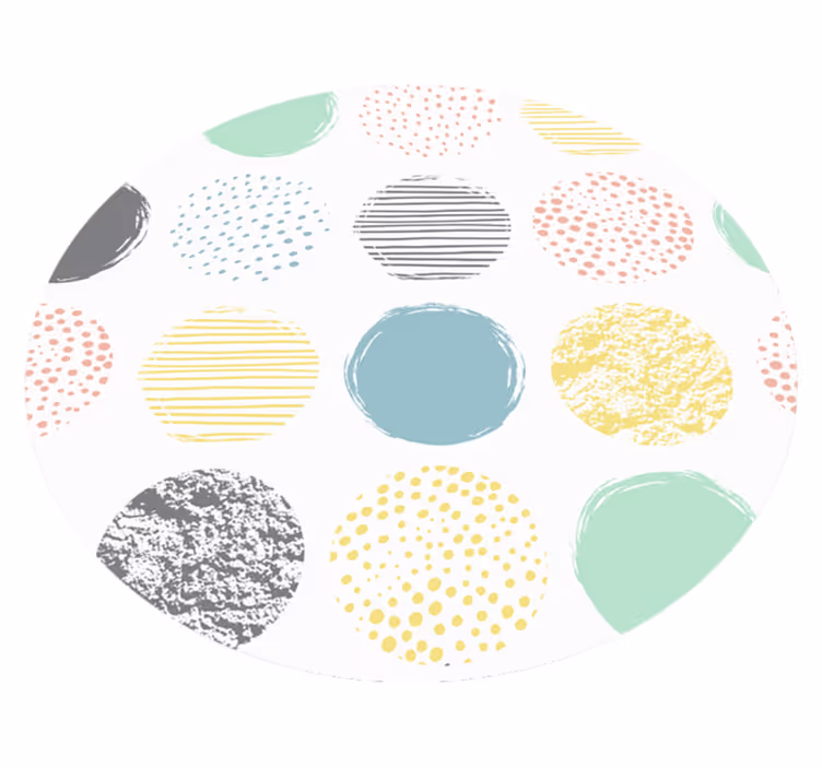 Tapis vinyle géométrique motif pointillé coloré - TenStickers