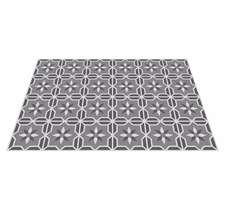 Tapis lino cuisine carreaux de ciment fond gris doux - TenStickers