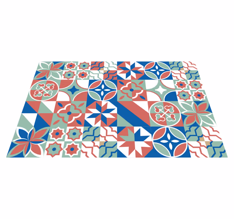 Tapis carreau de ciment vinyl conception de carreaux colorés - TenStickers