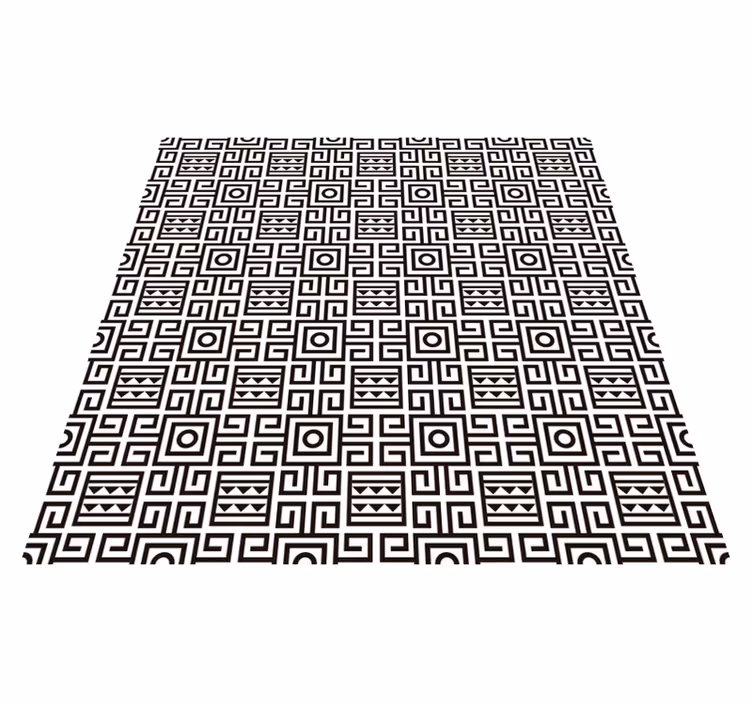 Tapis vinyle géométrique contraste de motifs géométriques - TenStickers