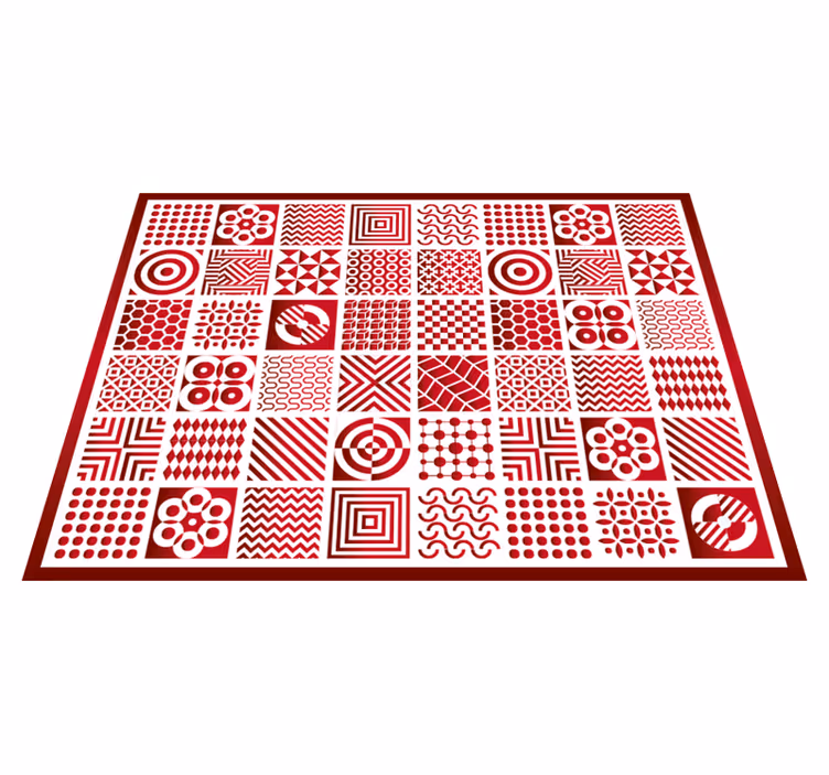 Tapis vinyle géométrique patchwork géométrique - TenStickers