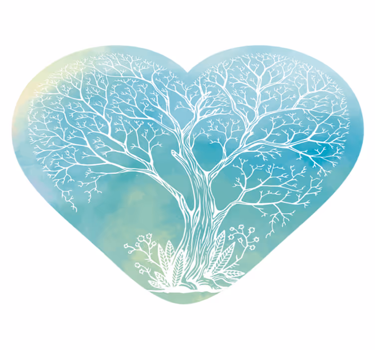 Tapis vinyle nature forme de cœur arboricole - TenStickers